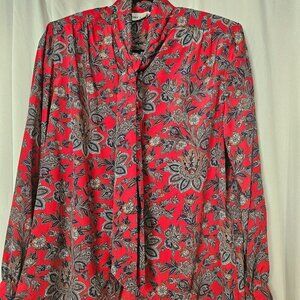 Paisley bow tie‎ Blouse Alfred Dunner Size 14
